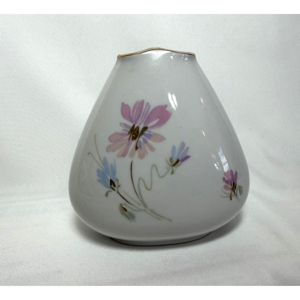 PMR Bavaria Jaeger & Co Golden Crown E&R Floral Porcelain Bud Vase Germany 1031